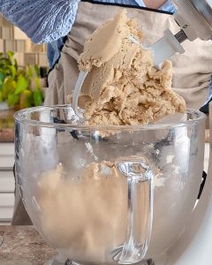 Dough should feel like Playdoh, not sticky, not crumbly